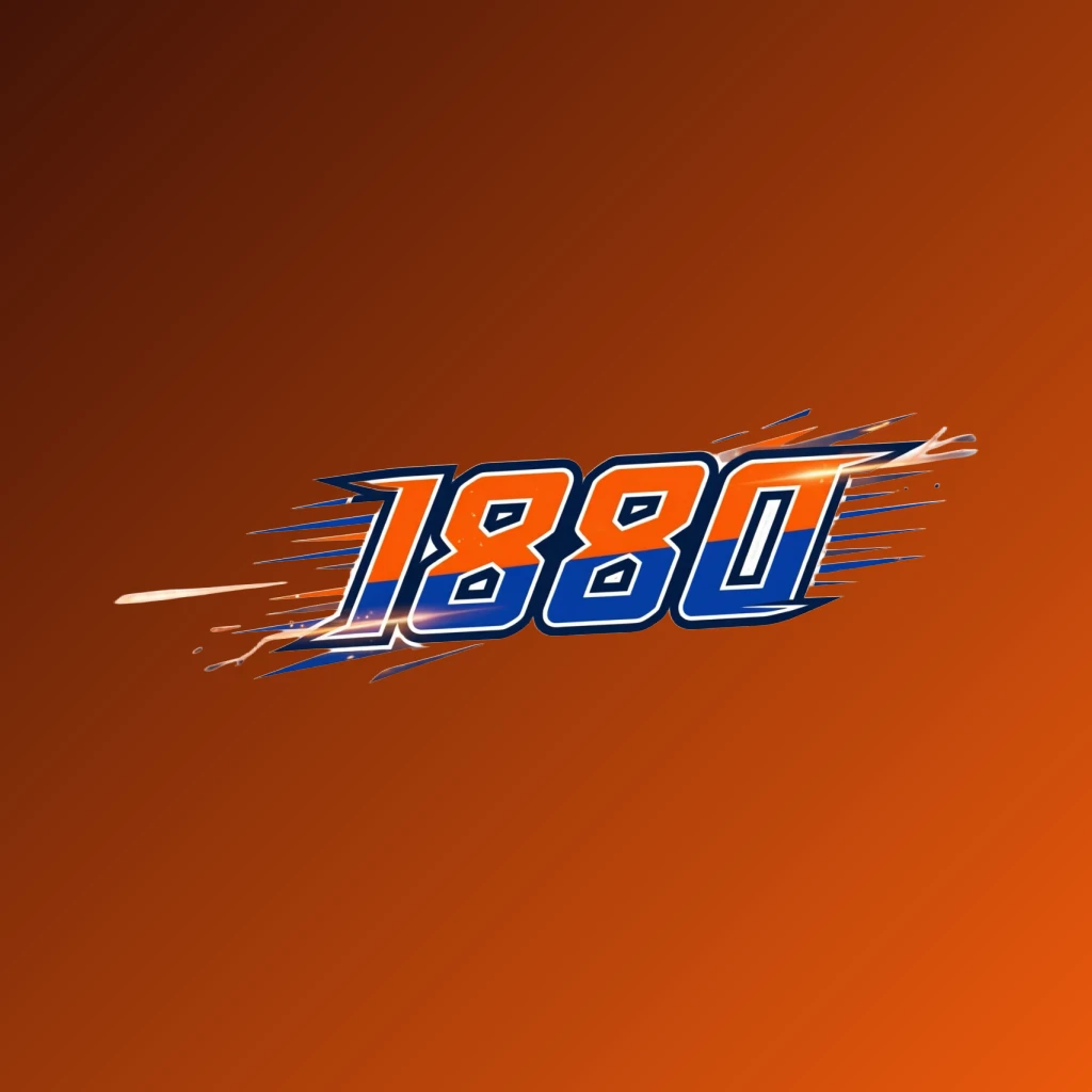 I880 powerful sports logo featuring bold italic lettering in bright orange, blue, and white with speed lines and energetic motion effects on a transparent background, designed as a wide horizontal rectangular wordmark for website header I880 powerful sports logo featuring bold italic lettering in bright orange, blue, and white with speed lines and energetic motion effects on a transparent background, designed as a wide horizontal rectangular wordmark for website header